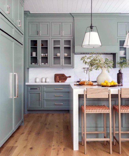 Cozy Sea Green Kitchen Cabinet Ideas