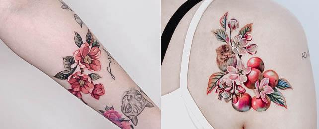 Top 100 Best Crabapple Tattoos For Women – Flowering Tree Design Ideas