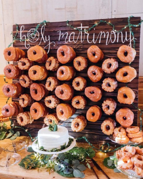 Crafty Dougnut Stunning White Wedding Cake Desert Table Ideas