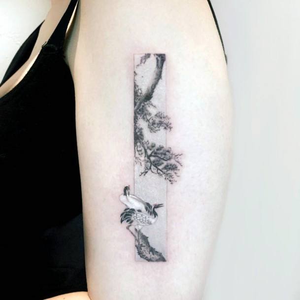 Crane Tattoos For Girls