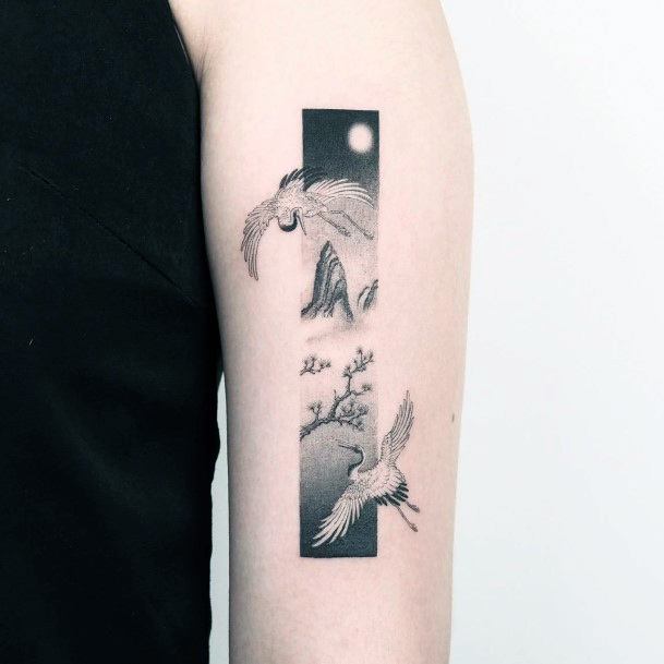 Crane Womens Feminine Crane Tattoos