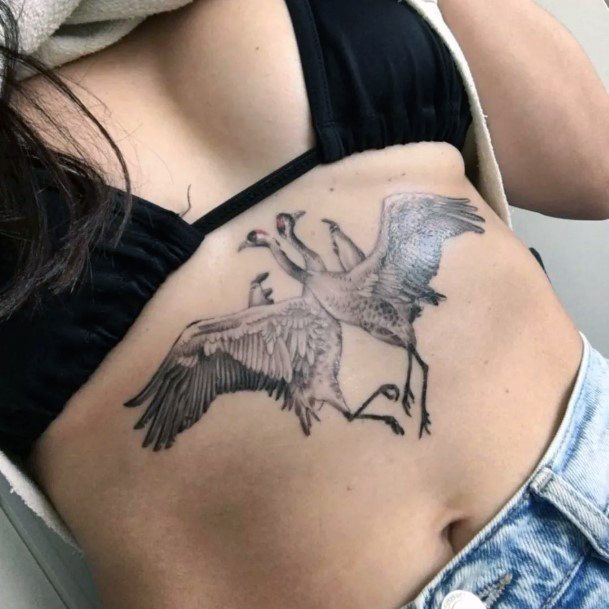 Crane Womens Tattoo Designs