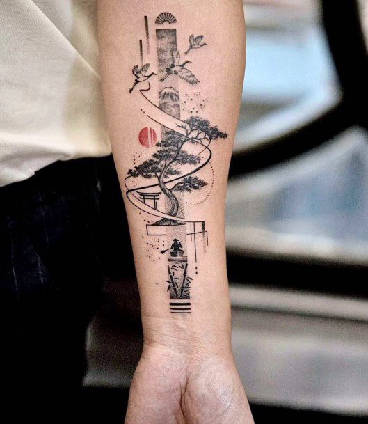 Craneic Womens Crane Tattoo Designs