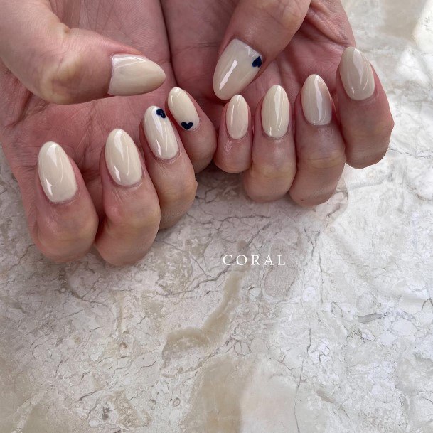 Cream Womens Feminine Cream Nails