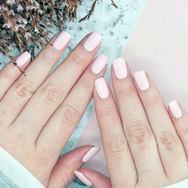 Creamy Blush Pink Nails For Women