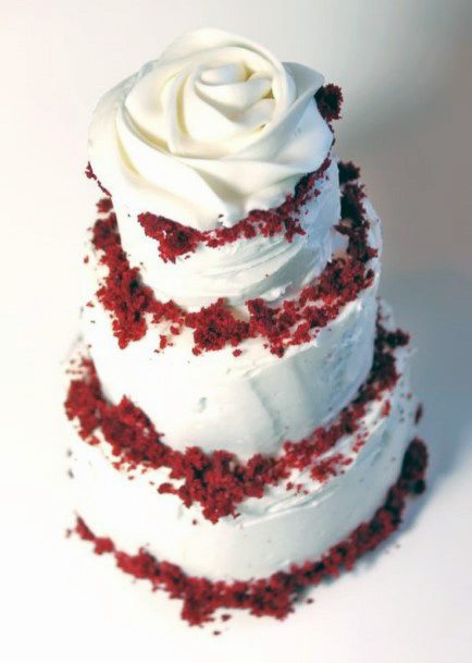 Creamy White Red Velvet Wedding Cake