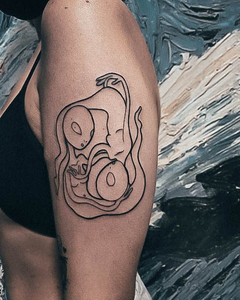 Creative Alien Tattoo Designs For Women