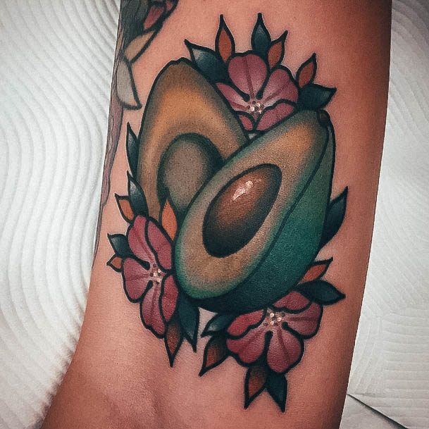 Creative Avocado Tattoo Designs For Women