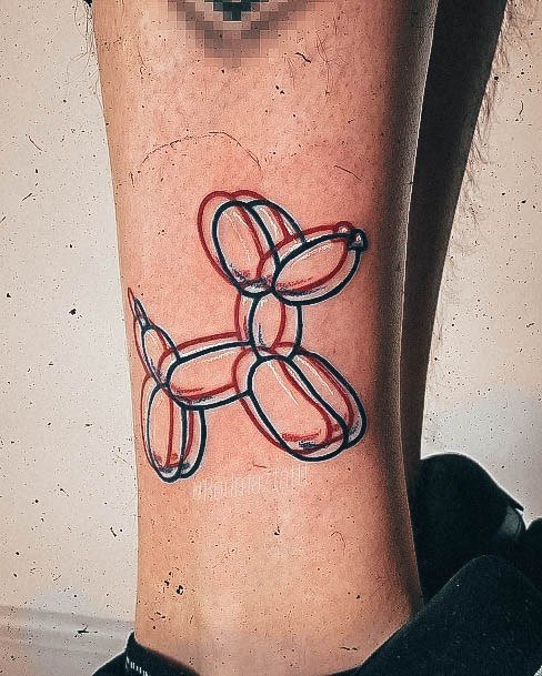 Creative Ballon Animal Tattoo Designs For Women