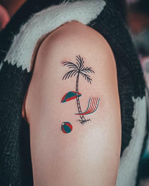 Creative Beach Tattoo Designs For Women