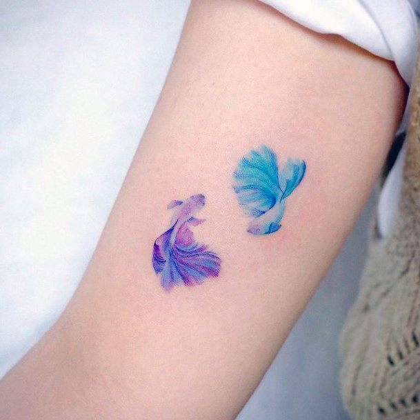 Creative Betta Fish Tattoo Designs For Women