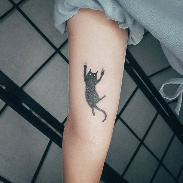 Creative Black Cat Tattoo Designs For Women