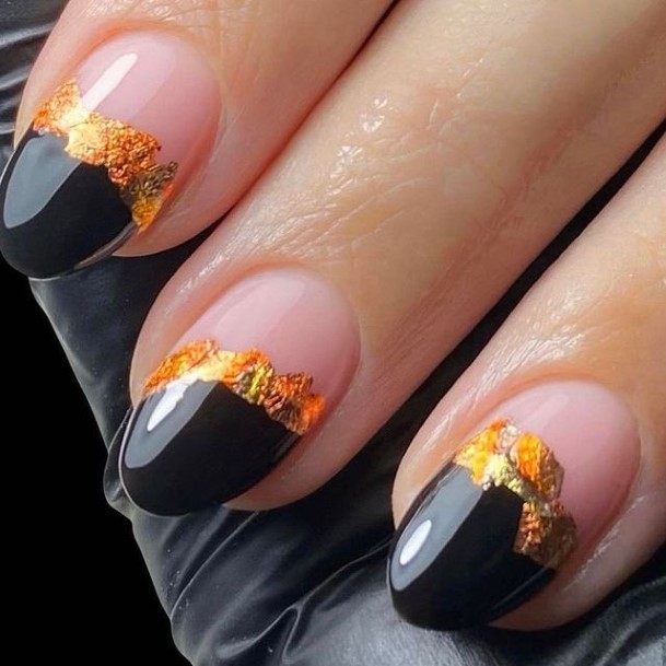 Creative Black Oval Nail Designs For Women
