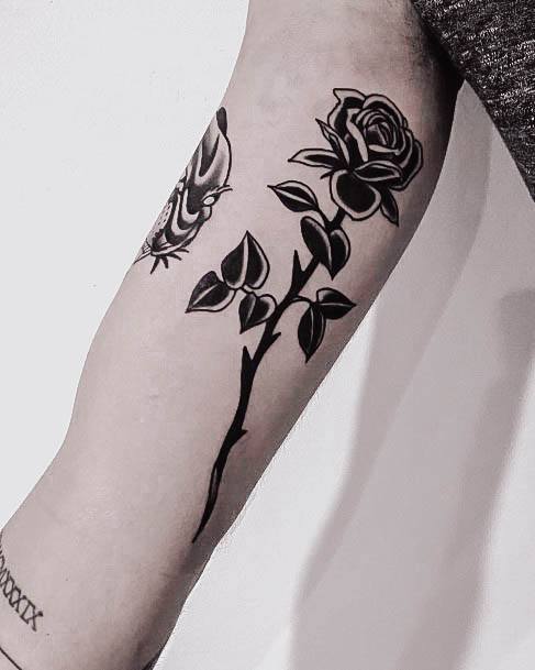 Creative Black Rose Tattoo Designs For Women