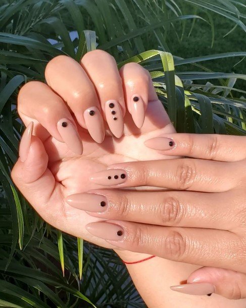 Creative Black With Rhinestones Nail Designs For Women