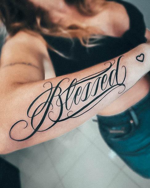 Creative Blessed Tattoo Designs For Women