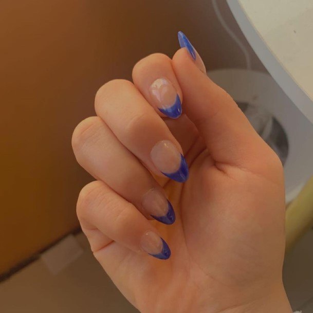 Creative Blue French Tip Nail Designs For Women