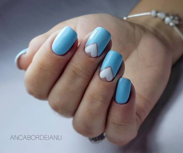 Creative Blue Short Nail Designs For Women