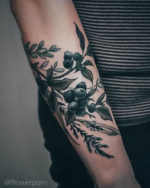 Creative Blueberry Tattoo Designs For Women