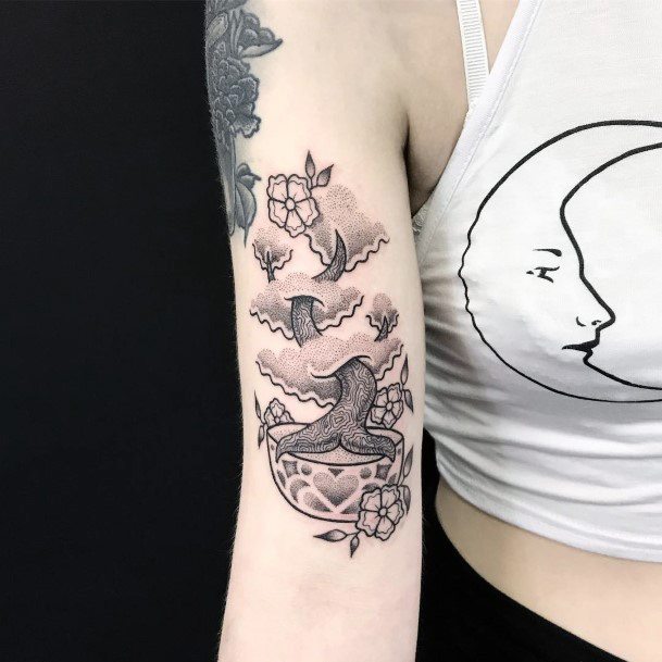 Creative Bonsai Tattoo Designs For Women