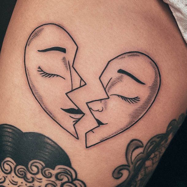 Creative Broken Heart Tattoo Designs For Women