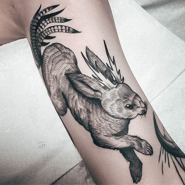 Creative Bunny Rabbit Tattoo Designs For Women