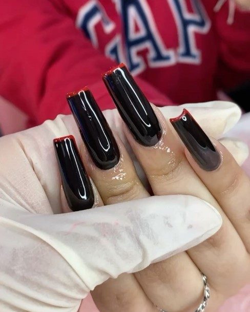 Creative Burgundy And Black Nail Designs For Women