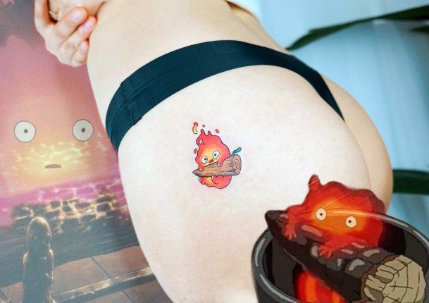 Creative Calcifer Tattoo Designs For Women