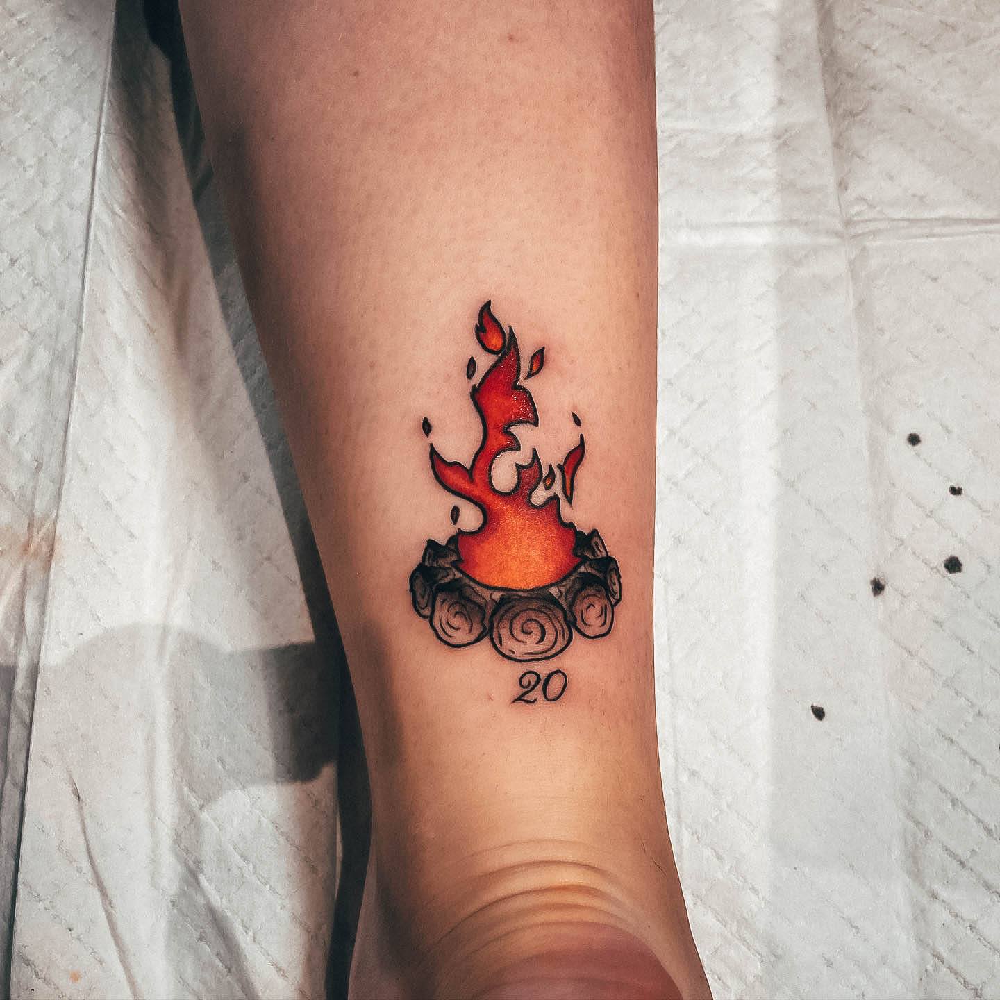 Creative Campfire Tattoo Designs For Women