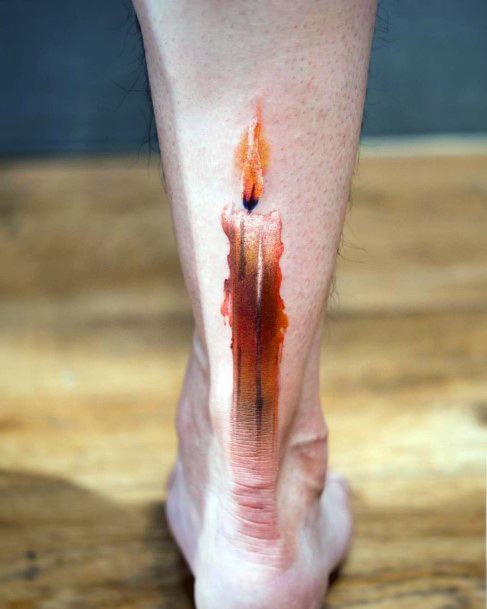 Creative Candle Tattoo Designs For Women
