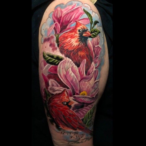 Creative Cardinal Tattoo Designs For Women