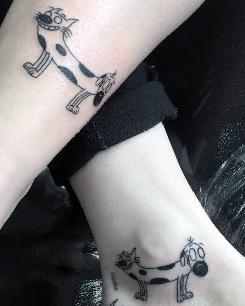 Creative Catdog Tattoo Designs For Women