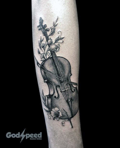 Creative Cello Tattoo Designs For Women