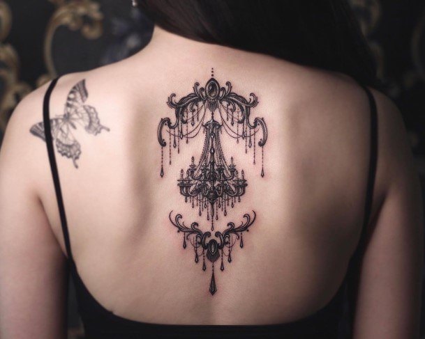 Creative Chandelier Tattoo Designs For Women