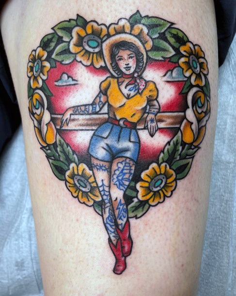 Creative Cowgirl Tattoo Designs For Women