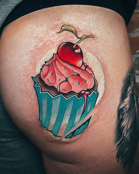 Creative Cupcake Tattoo Designs For Women