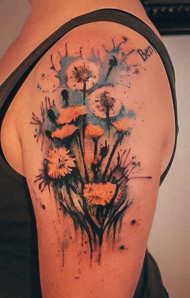 Creative Dandelion Tattoo Designs For Women