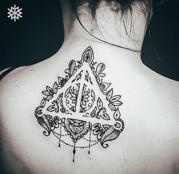 Creative Deathly Hallows Tattoo Designs For Women