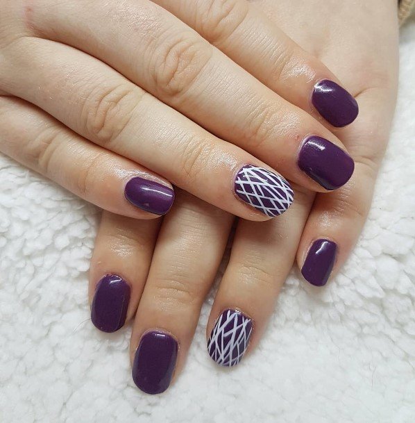 Creative Deep Purple Nail Designs For Women