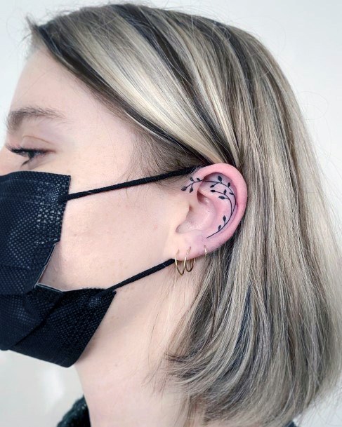 Creative Ear Tattoo Designs For Women