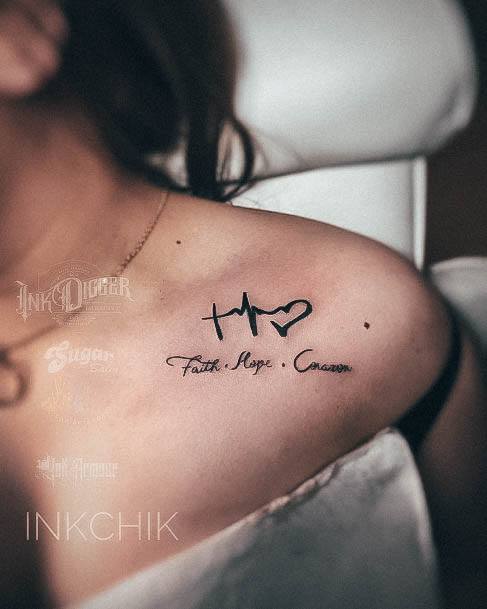 Creative Faith Hope Love Tattoo Designs For Women