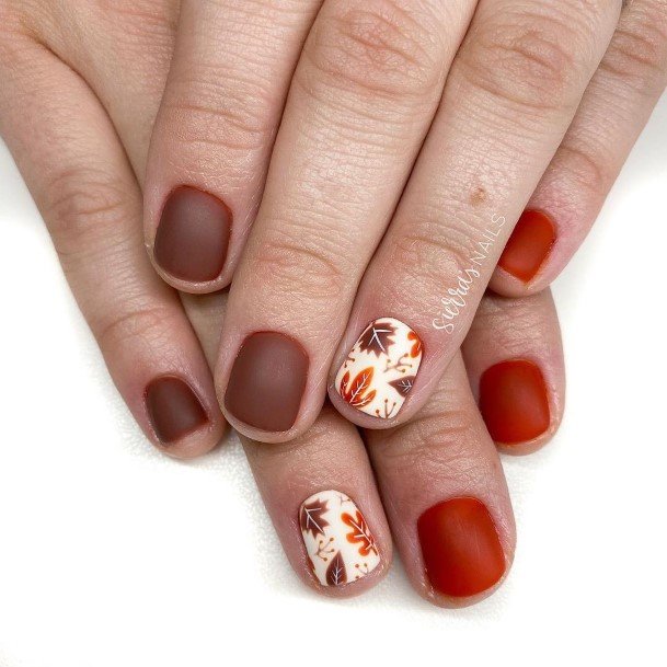 Creative Fall Leaf Nail Designs For Women