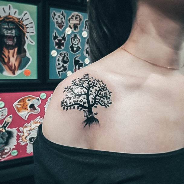 Creative Family Tree Tattoo Designs For Women