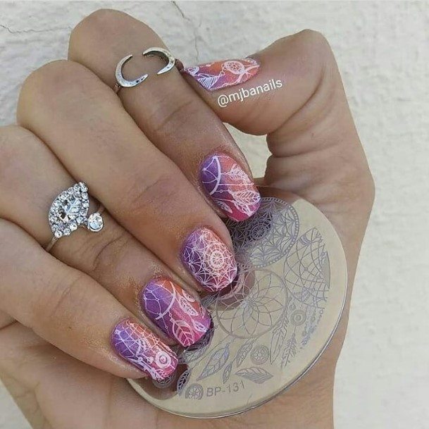 Creative Feather Nail Designs For Women