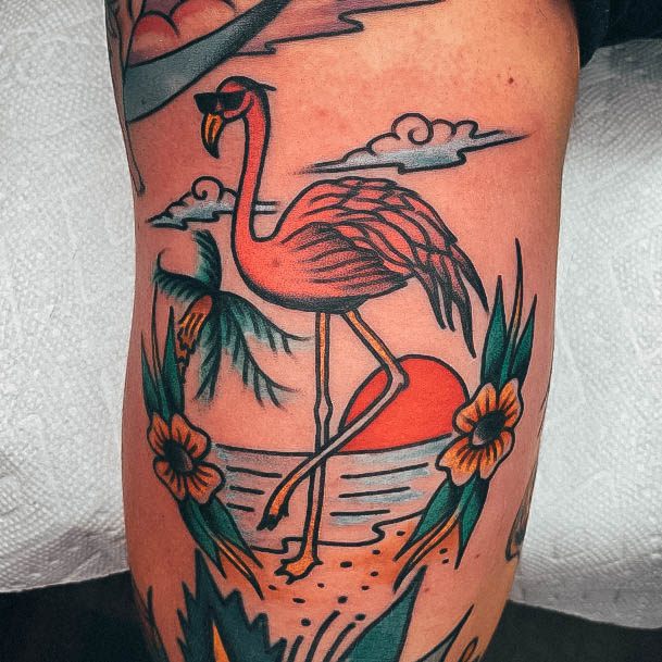 Creative Flamingo Tattoo Designs For Women