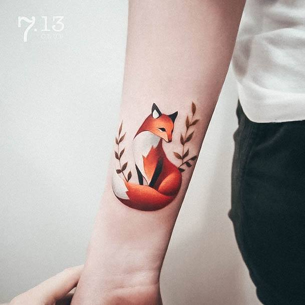 Creative Fox Tattoo Designs For Women Small Forearm