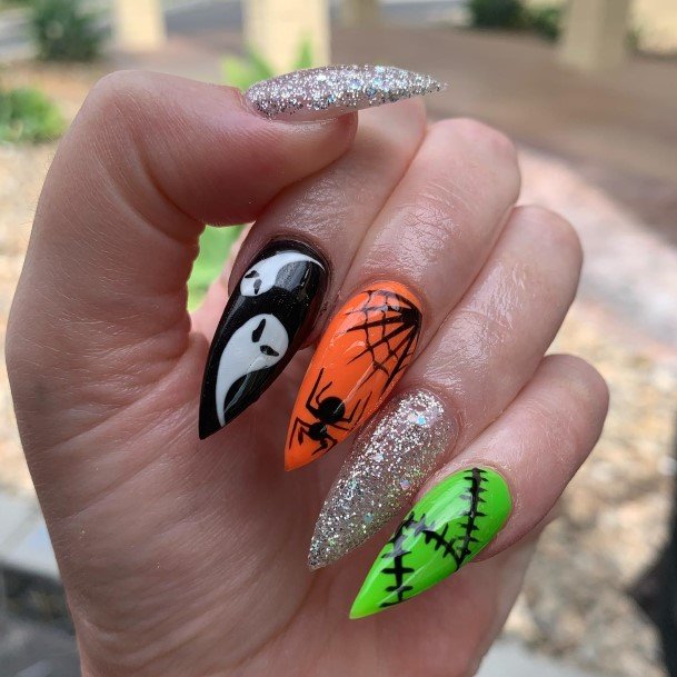 Creative Frankenstein Nail Designs For Women