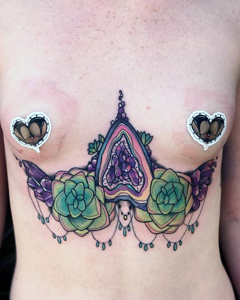 Creative Geode Tattoo Designs For Women