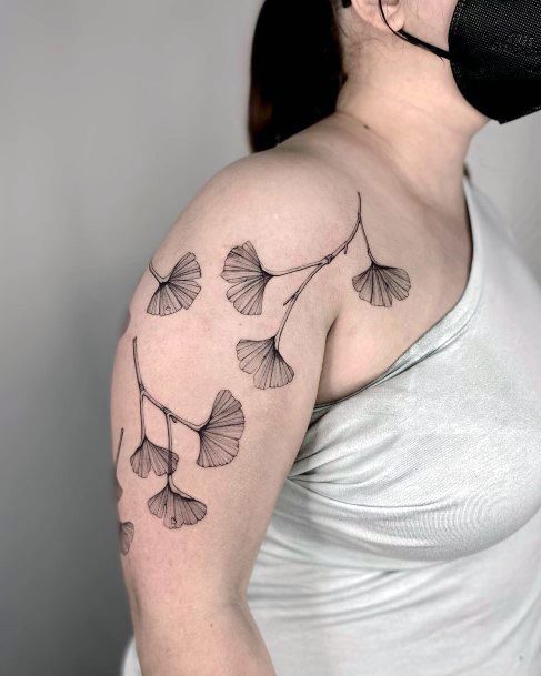 Creative Ginkgo Tattoo Designs For Women