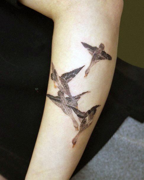 Creative Goose Tattoo Designs For Women